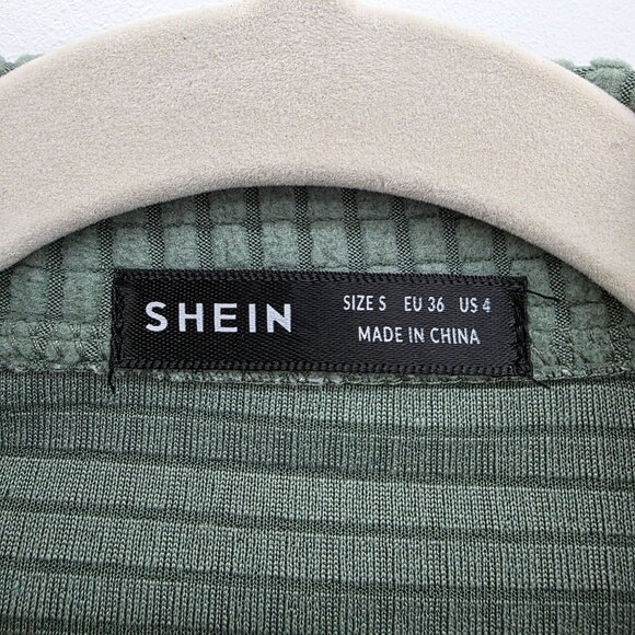 Green Waffle Knit Button-Up Shirt w/Chest Pocket & Long Sleeves Relaxed Fit - Picture 8 of 12